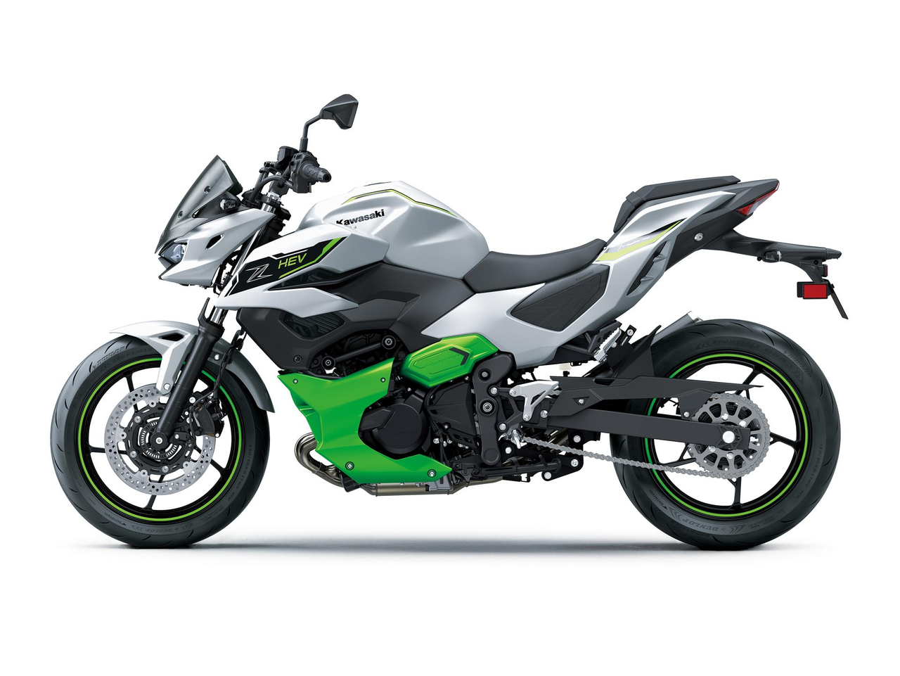 KAWASAKI Z7 HYBRID Metallic Bright Silver / Metallic Matte Lime Green / Ebony