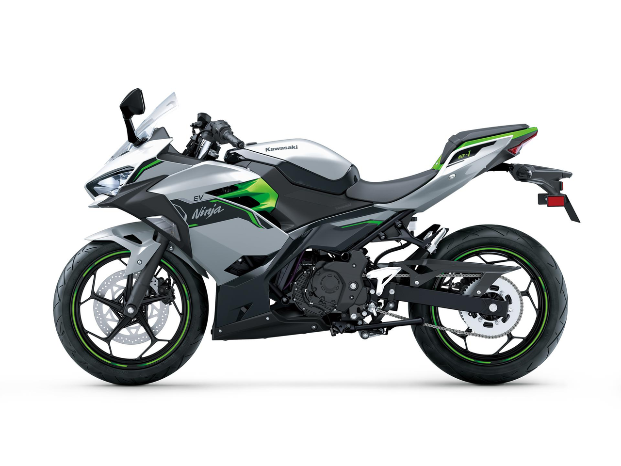 KAWASAKI Ninja e-1 Metallic Bright Silver / Metallic Matte Lime Green / Ebony