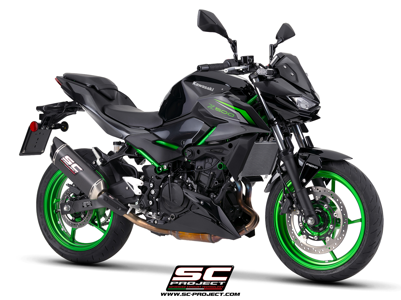SC-PROJECT KAWASAKI Z500 (2024 - 2026) Výfuk z uhlíkových vláken SC1-X