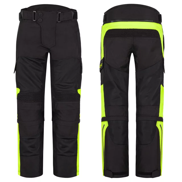 W-TEC dětské rostoucí letní moto kalhoty PINAPOCO černá/fluo