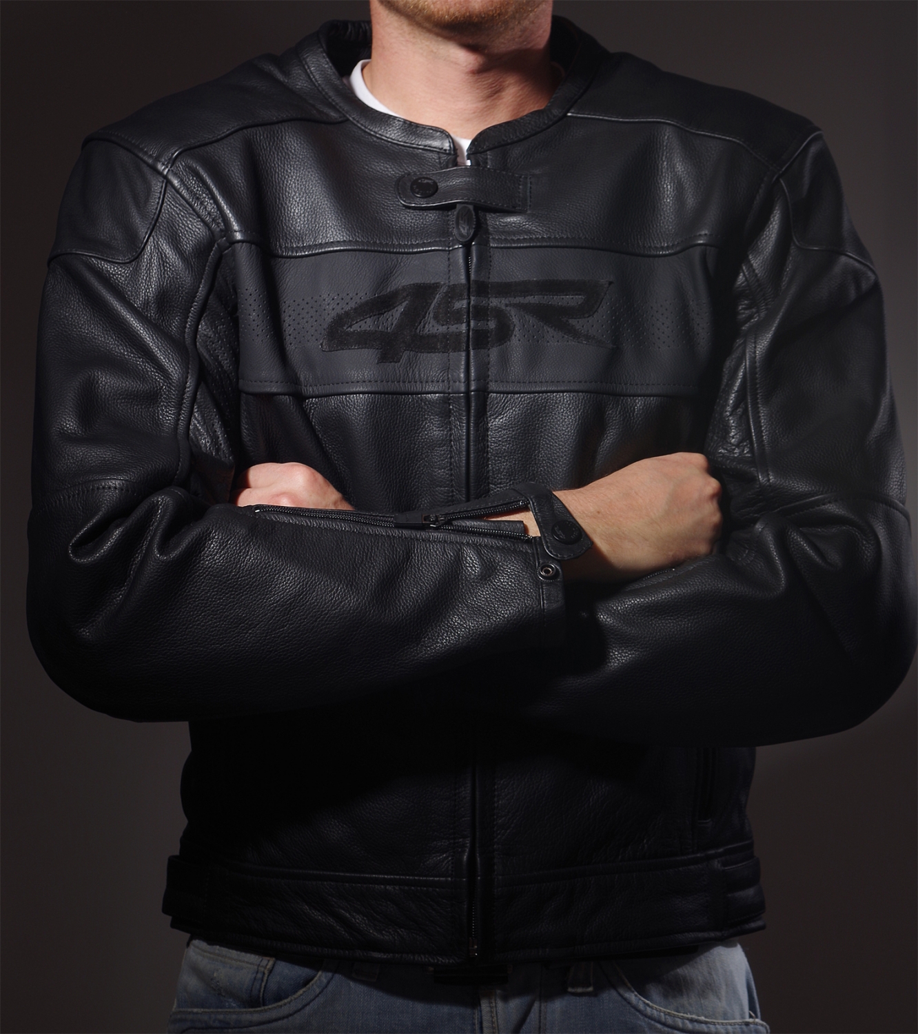 4SR Pánská kožená bunda moto Hooligan black velvet