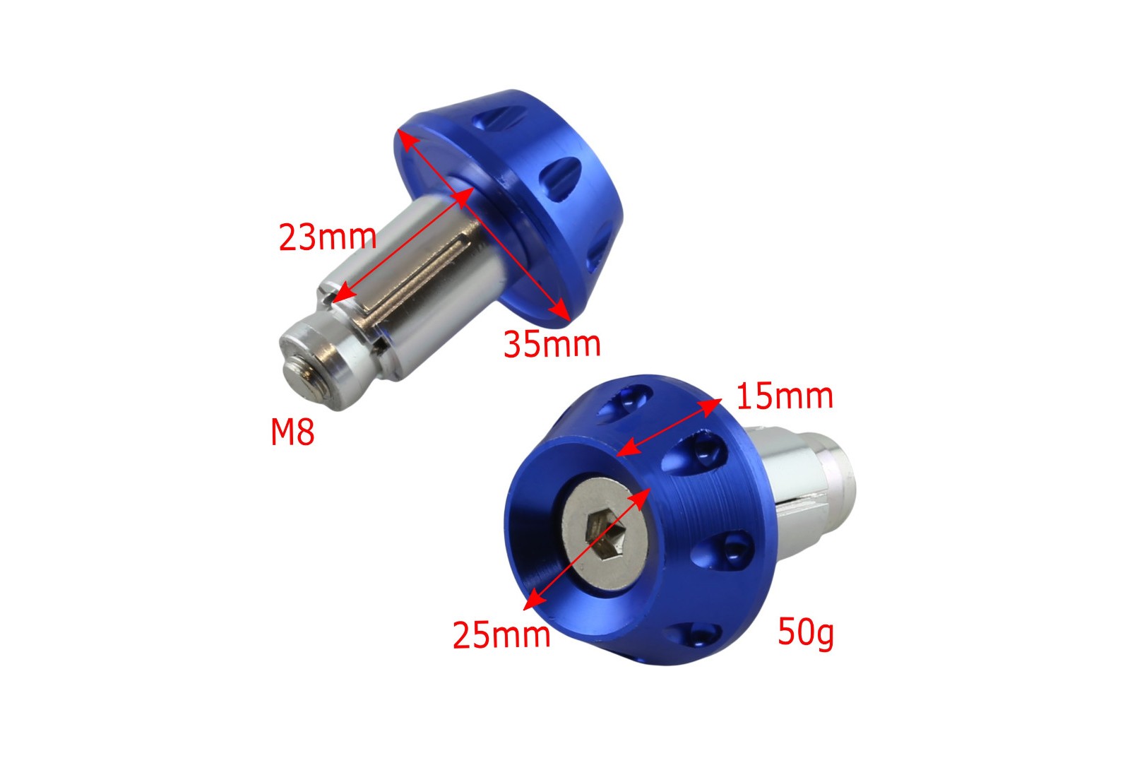 Závaží do řídítek DECENT redukcí pro vnitřní průměr 13 a 18 mm