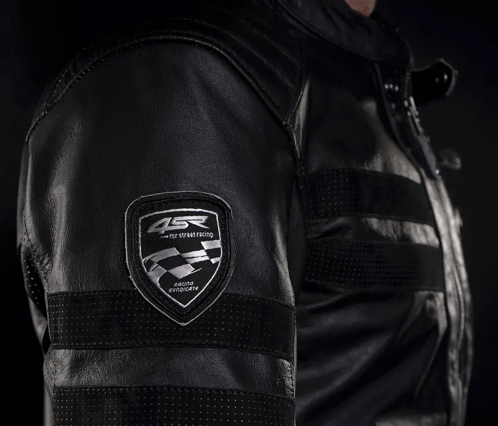 4SR Pánská kožená moto bunda Cool EVO black