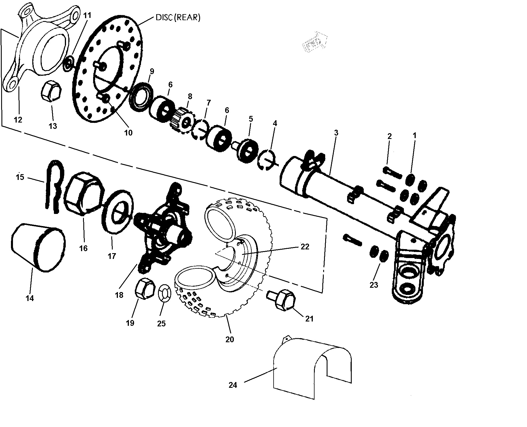 Linhai krytka středu kola AXLE CAP 21014