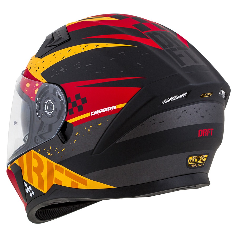 CASSIDA Integrální moto přilba DRFT 3.0 oranžová matnáčervená fluo PLEXI S PŘÍPRAVOU PRO PINLOCK