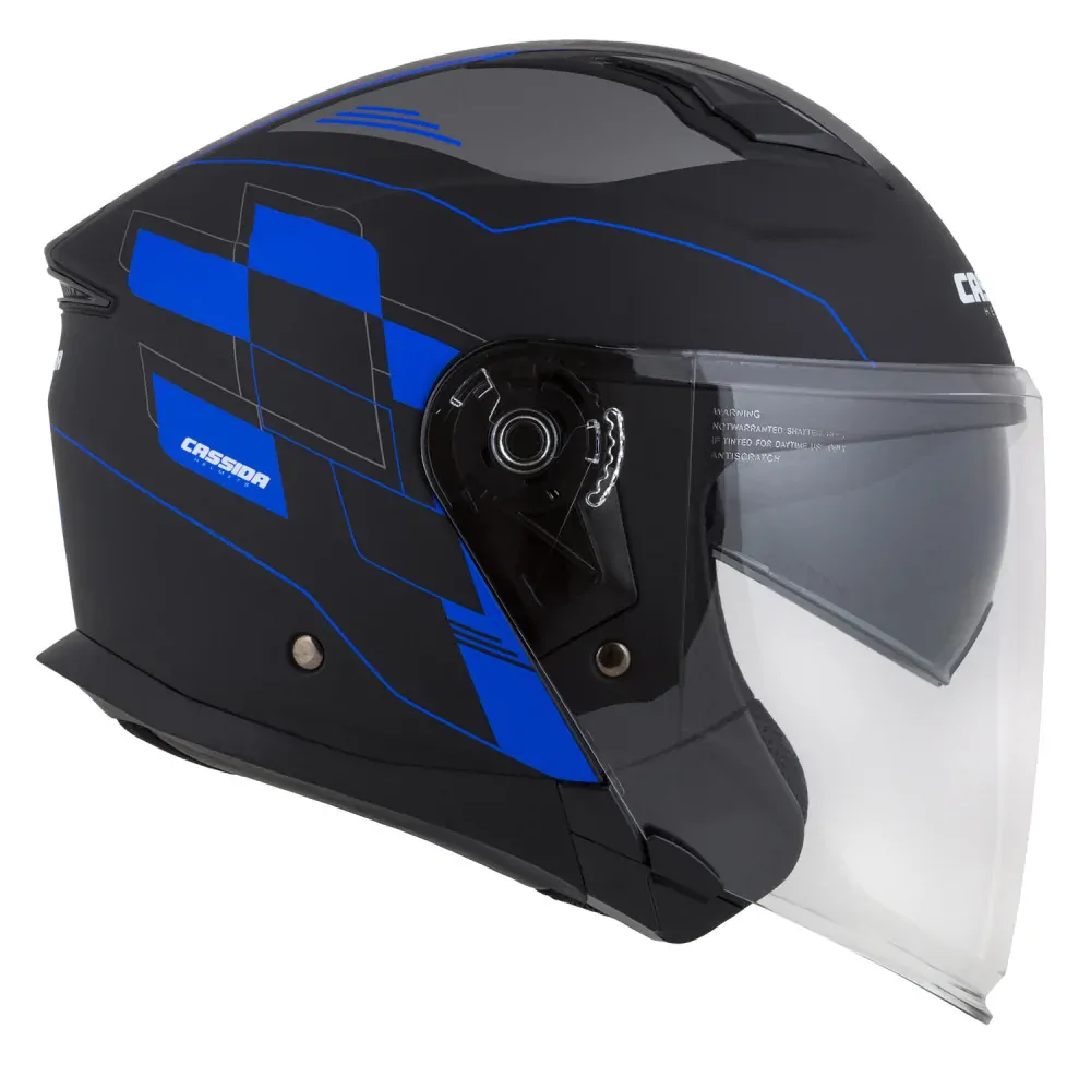 CASSIDA Otevřená moto přilba Jet Tech ROXOR modrá
