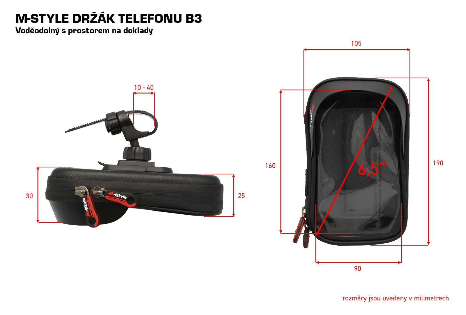 M-Style B3 voděodolný držák na telefon