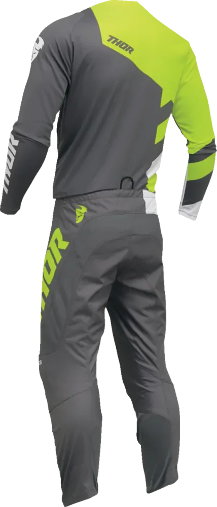 THOR dětský dres SECTOR CHECKER tm.šedá/žlutá