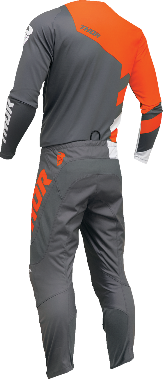 THOR dres SECTOR CHECKER tm.šedá/oranžová