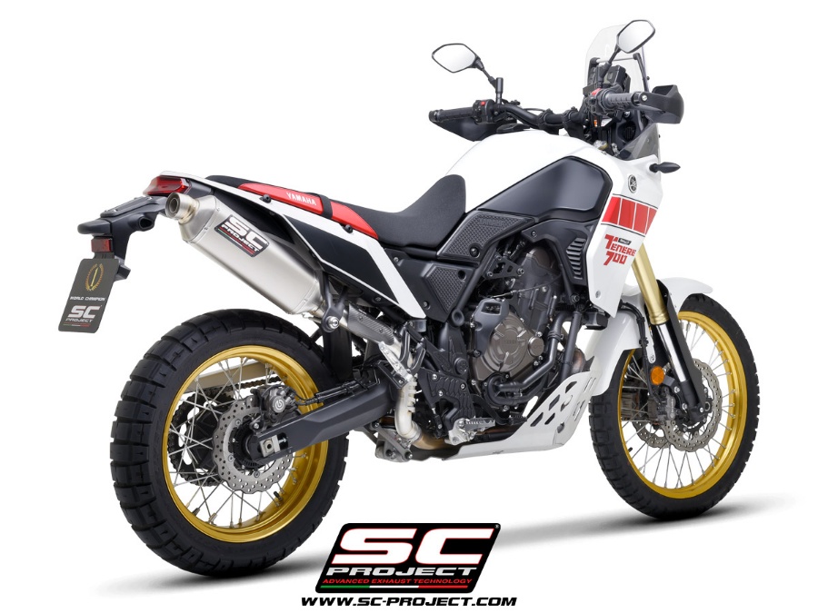 SC-PROJECT Rally Raid titanový výfuk E5+, horní uchycení YAMAHA TENERE 700 (2025)