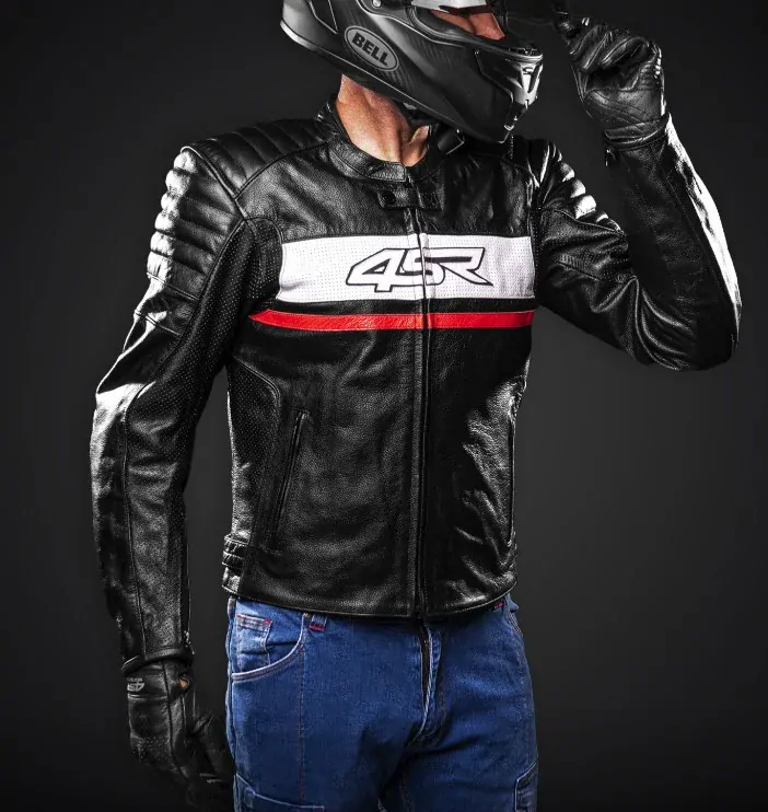 4SR Pánská kožená moto bunda ROADSTER III RED