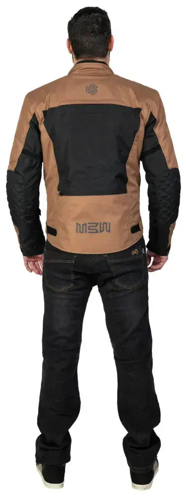 MBW Pánská textilní moto bunda ACE JACKET BLACK BROWN 