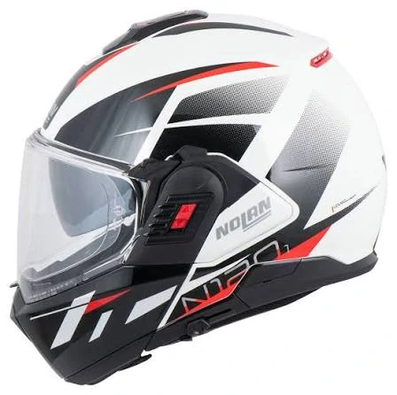 NOLAN Překlopná moto přilba N120-1 Nightlife N-com Metal White 27