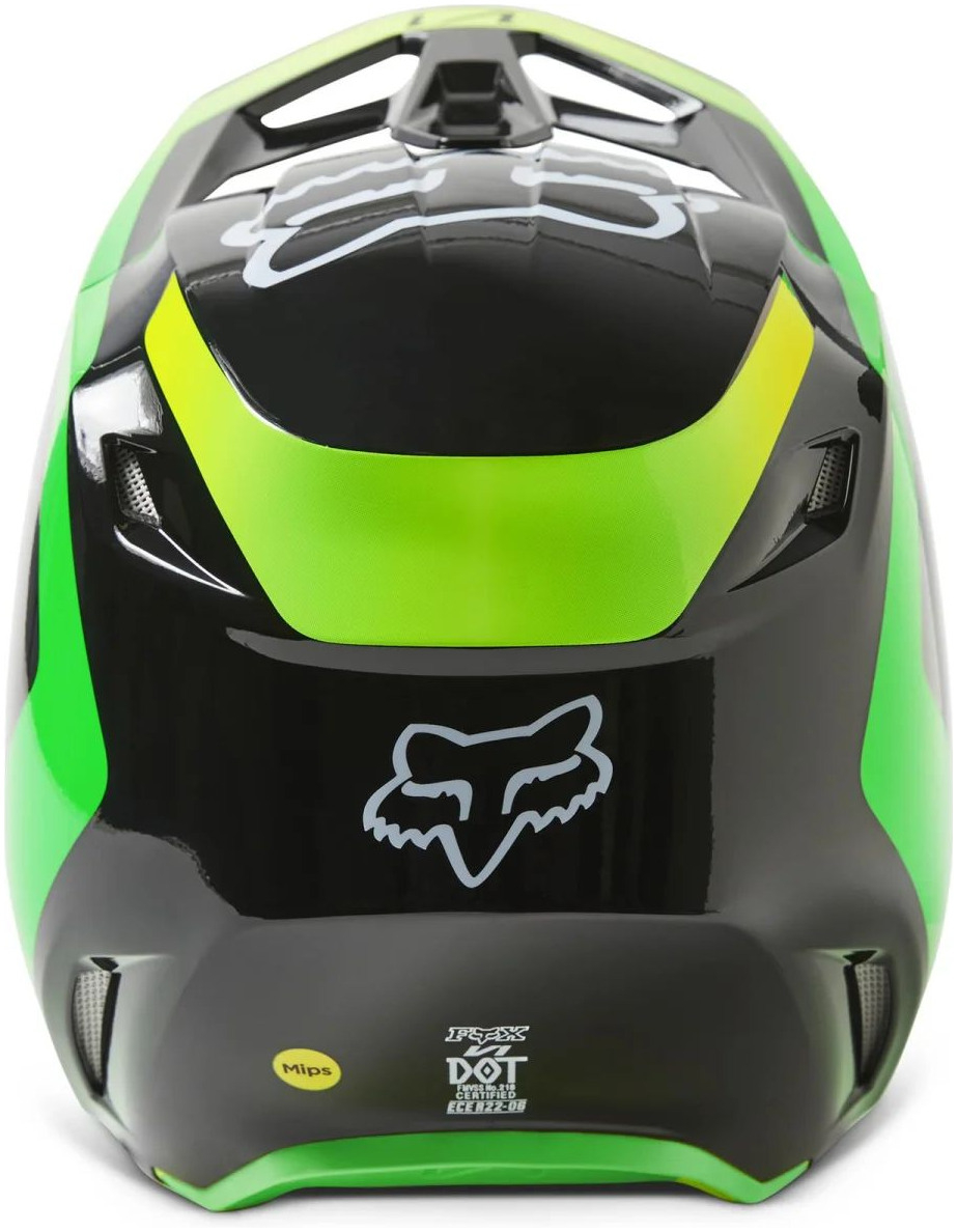 Pánská moto helma FOX V1 DPTH černá zelená fluo