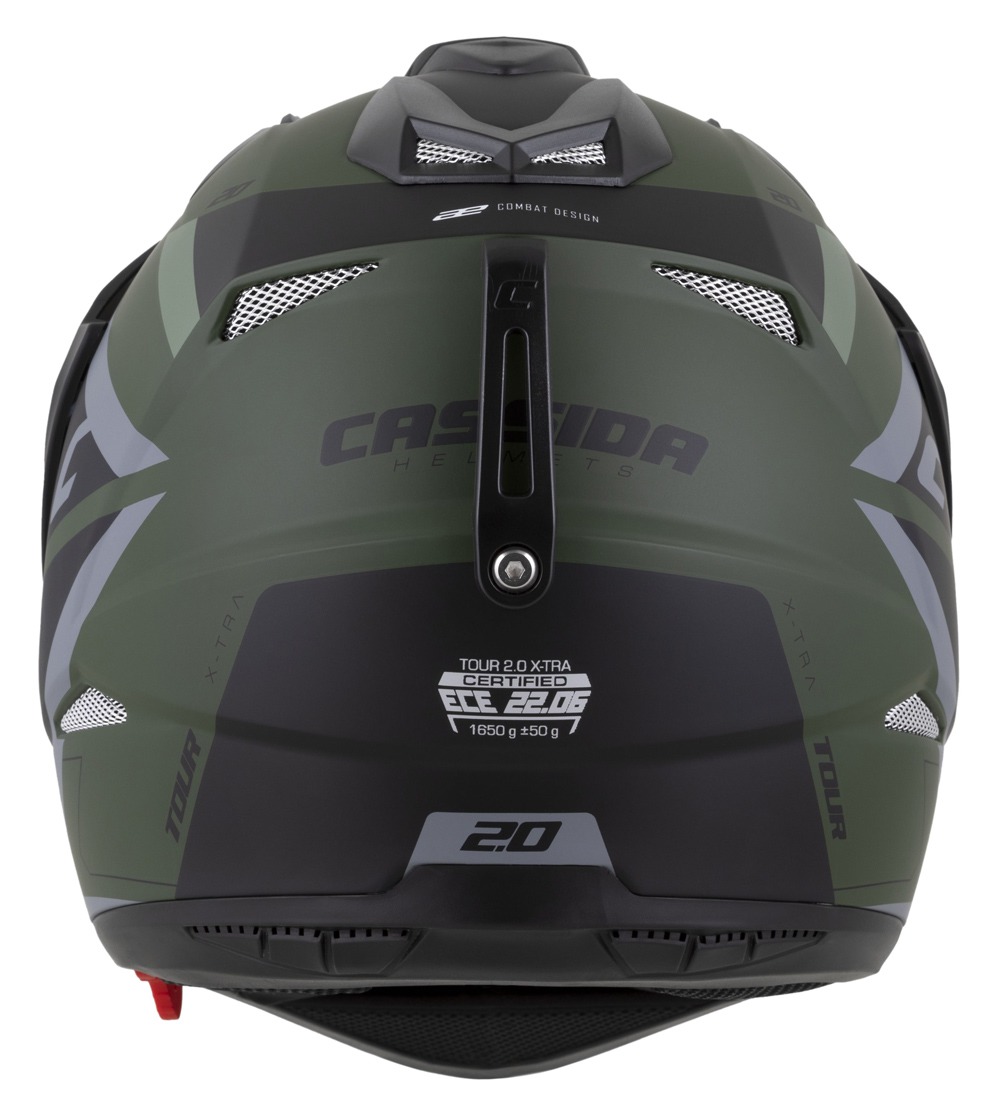 CASSIDA Enduro moto přilba  Tour 2.0 X-tra zelená matná šedá černá