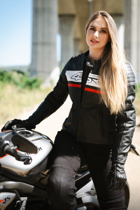 4SR Dámská kožená moto bunda ROADSTER lady III RED