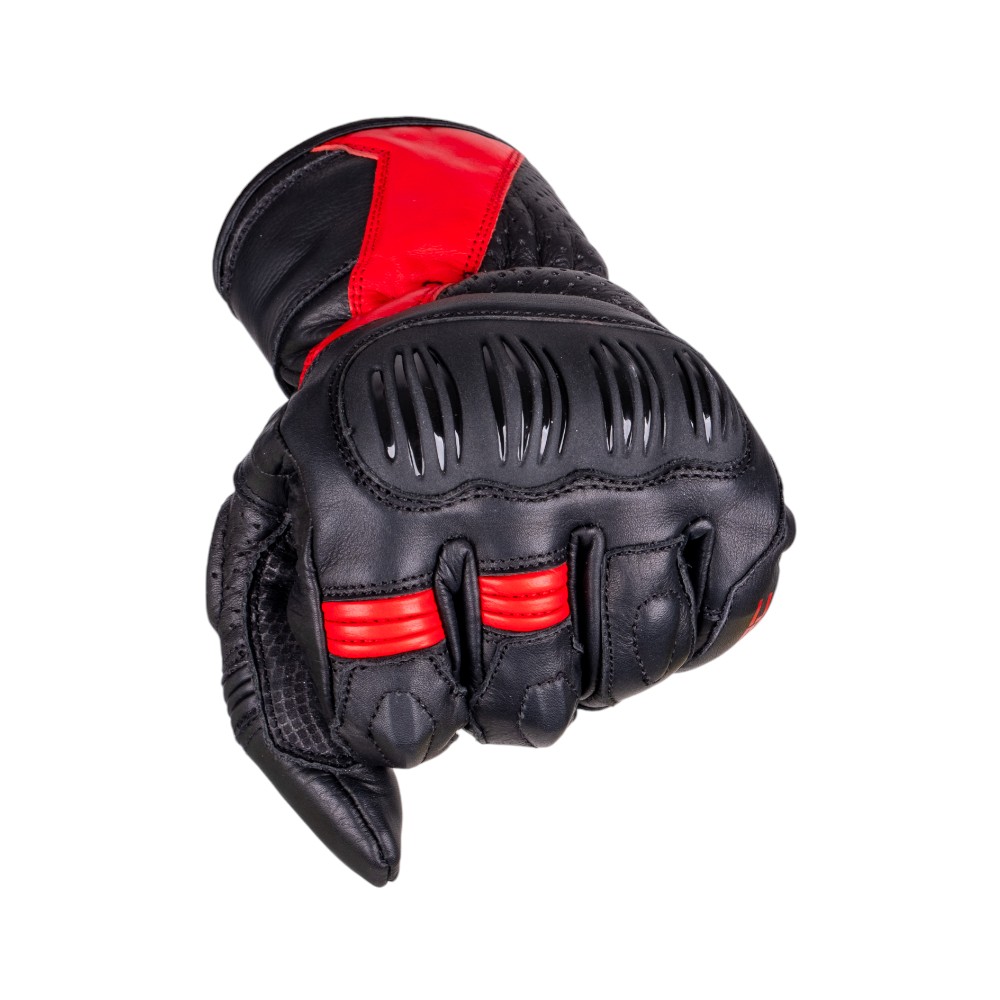 W-TEC Pánské kožené moto rukavice Bowia černo červená