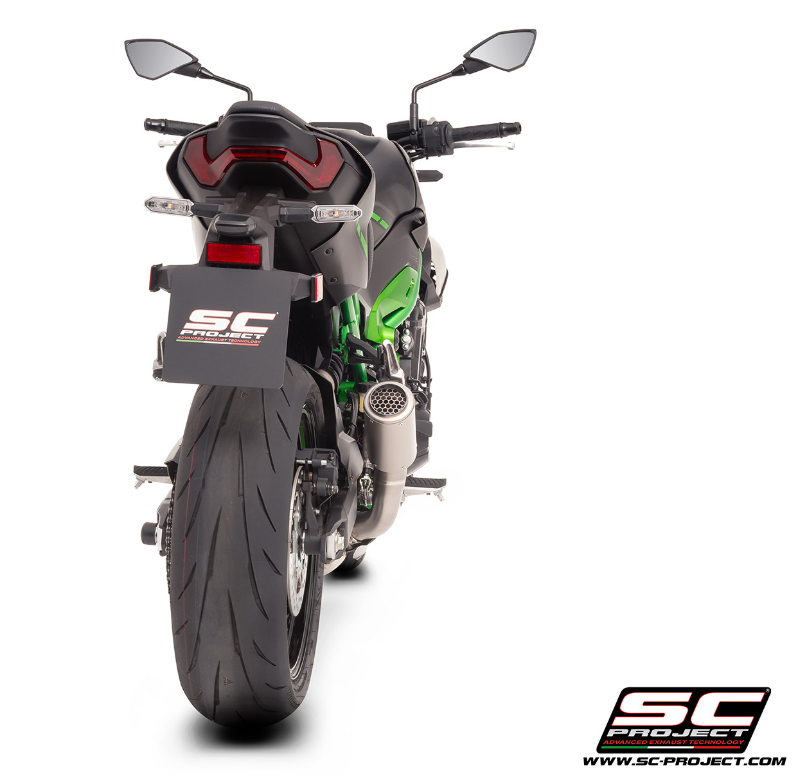 SC-PROJECT KAWASAKI Z900 2025- Titanový výfuk CR-T s mřížkou Stoneguard homologovaný 