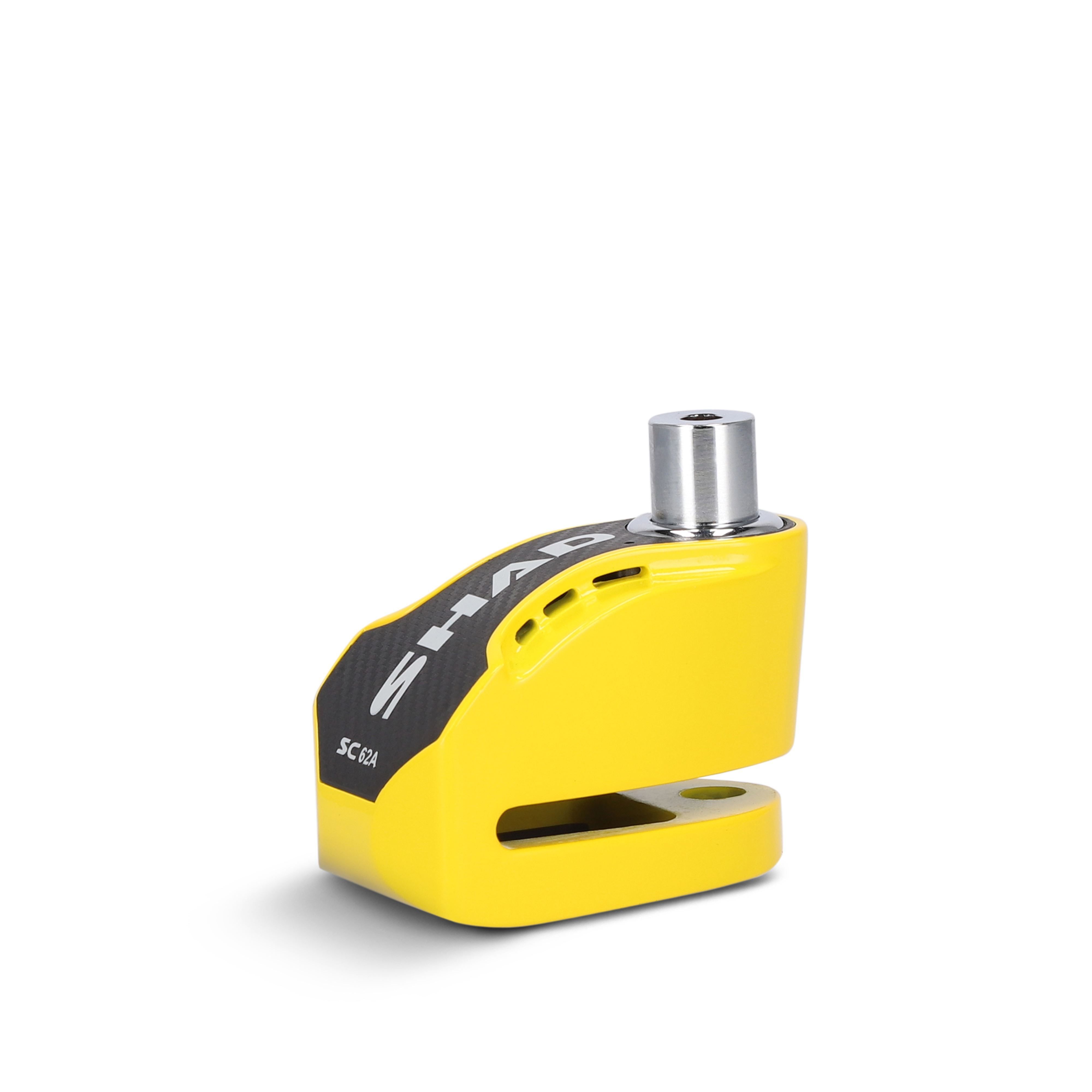 Zámek na kotouč s alarmem SHAD C0S6203A SC62A žlutá pin 10mm