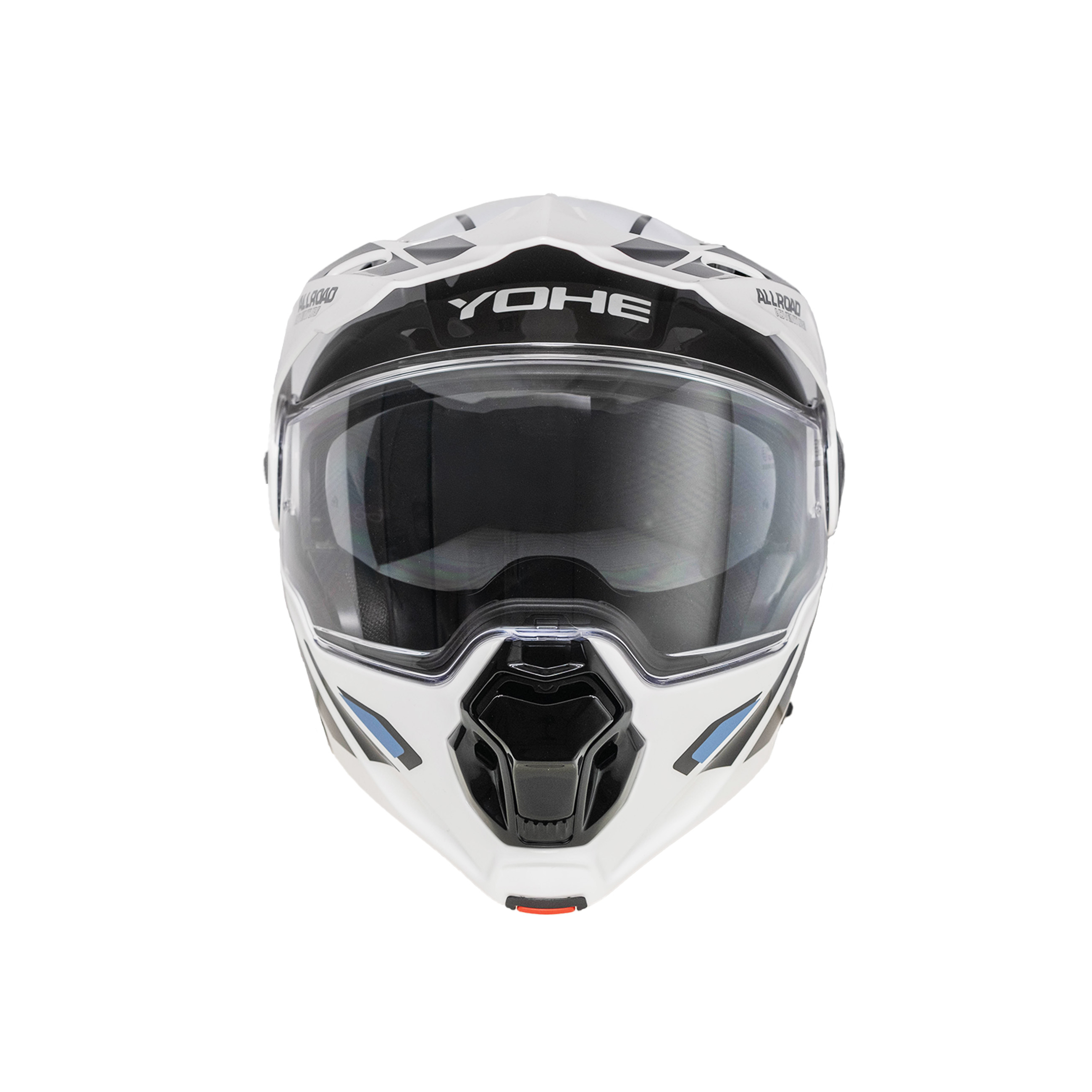 YOHE Enduro moto přilbaFG102 Double Visor Černá Bílá Modrá