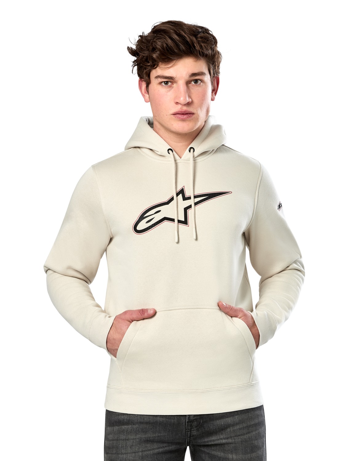 ALPINESTARS mikina INSIGNIA HOODIE světlá off white