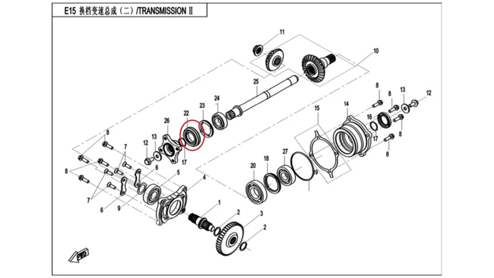 Gufero zadní rozvodovky CFMOTO - 0180-331007