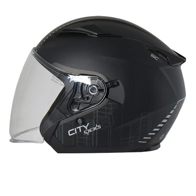 SPEEDS skúrtová moto přilba City III Graphic Black/titan matt