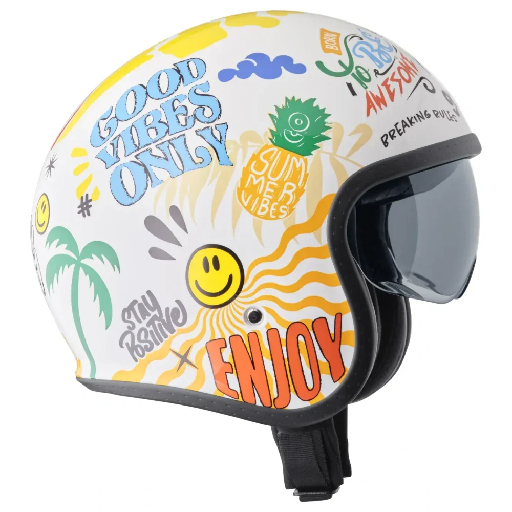 GMS Otevřená helma RIDE & SURF bílo-žluto-modrá