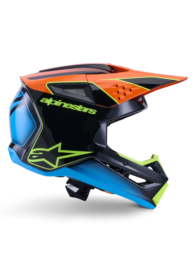 ALPINESTARS přilba S-M3 FRAY černá/oranžová fluo/žlutá fluo/tyrkysová