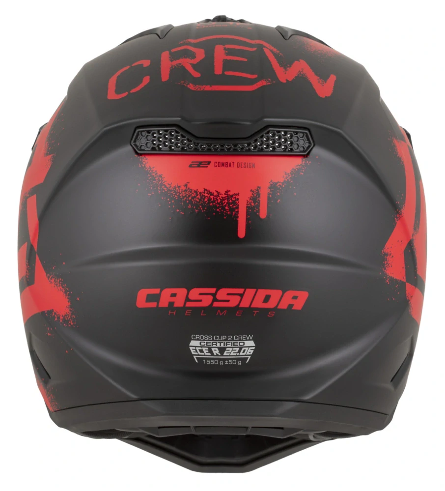 CASSIDA Motokrosová přilba Cross Cup 2 Crew černá matná červená