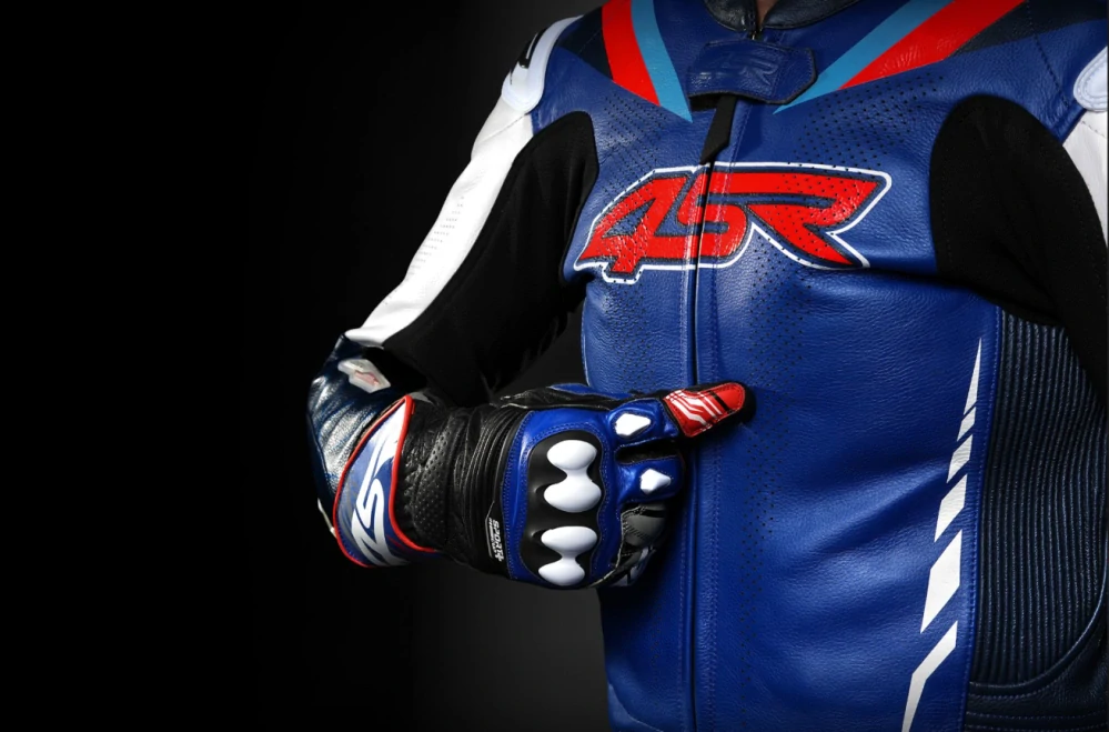 4SR Dvoudílná kožená moto kombinéza RR EVO III P.Blue AR