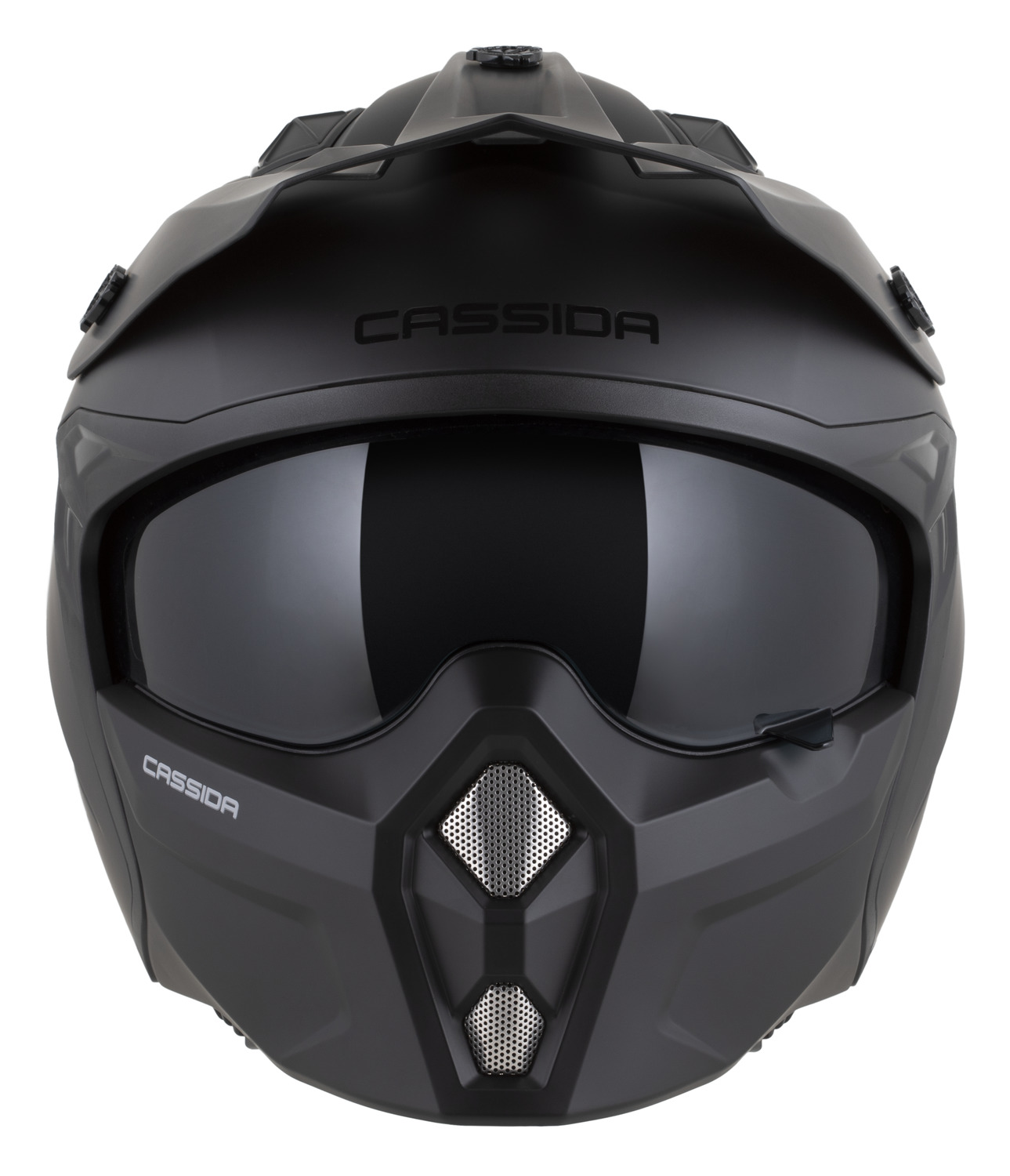 CASSIDA Moto helma CROSS COUNTRY Solid černá matná s odnímatelnou čelistí