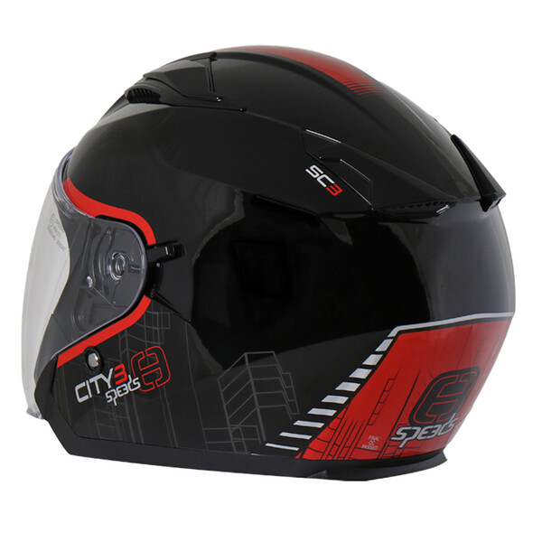 SPEEDS skúrtová moto přilba City III Black/red