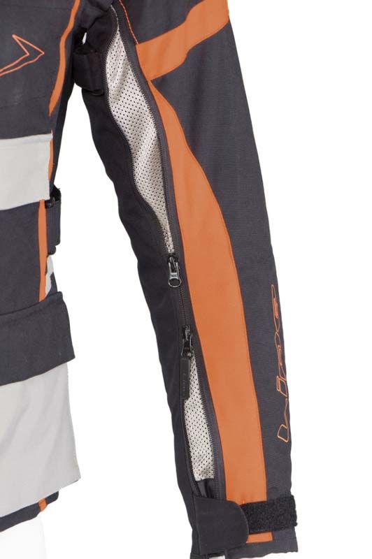 MBW Pánská textilní moto bunda CHALLENGER černá šedá oranžová