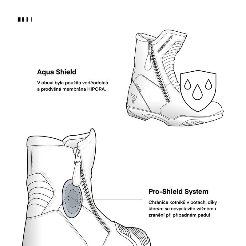 REBELHORN moto boty Rio černé lesklé