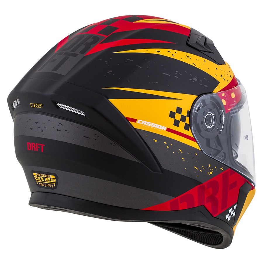 CASSIDA Integrální moto přilba DRFT 3.0 oranžová matnáčervená fluo PLEXI S PŘÍPRAVOU PRO PINLOCK