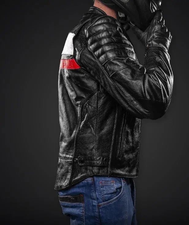 4SR Pánská kožená moto bunda ROADSTER III RED