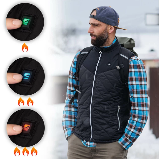 Pánská vyhřívaná vesta inSPORTline WARMhim - černá