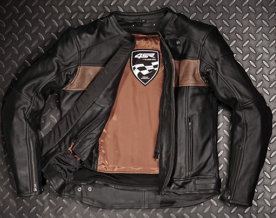 4SR Pánská kožená moto bunda Hooligan Brown