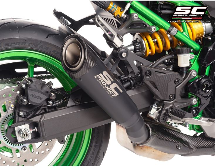 SC-PROJECT KAWASAKI Z900 2025- Titanový výfuk S1 matně černý homologovaný 