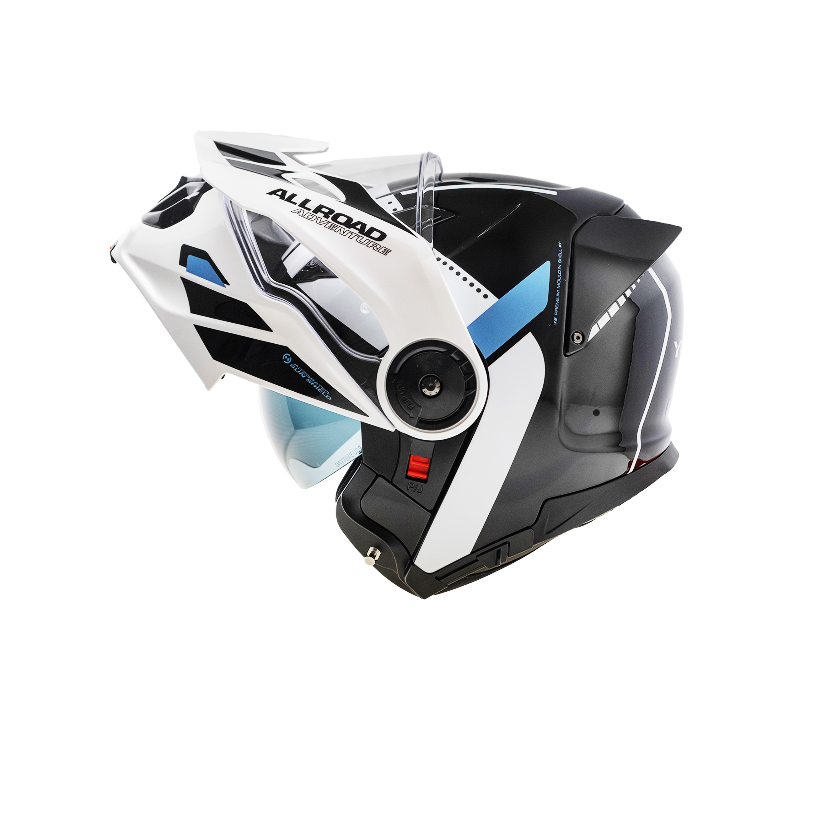 YOHE Enduro moto přilbaFG102 Double Visor Černá Bílá Modrá