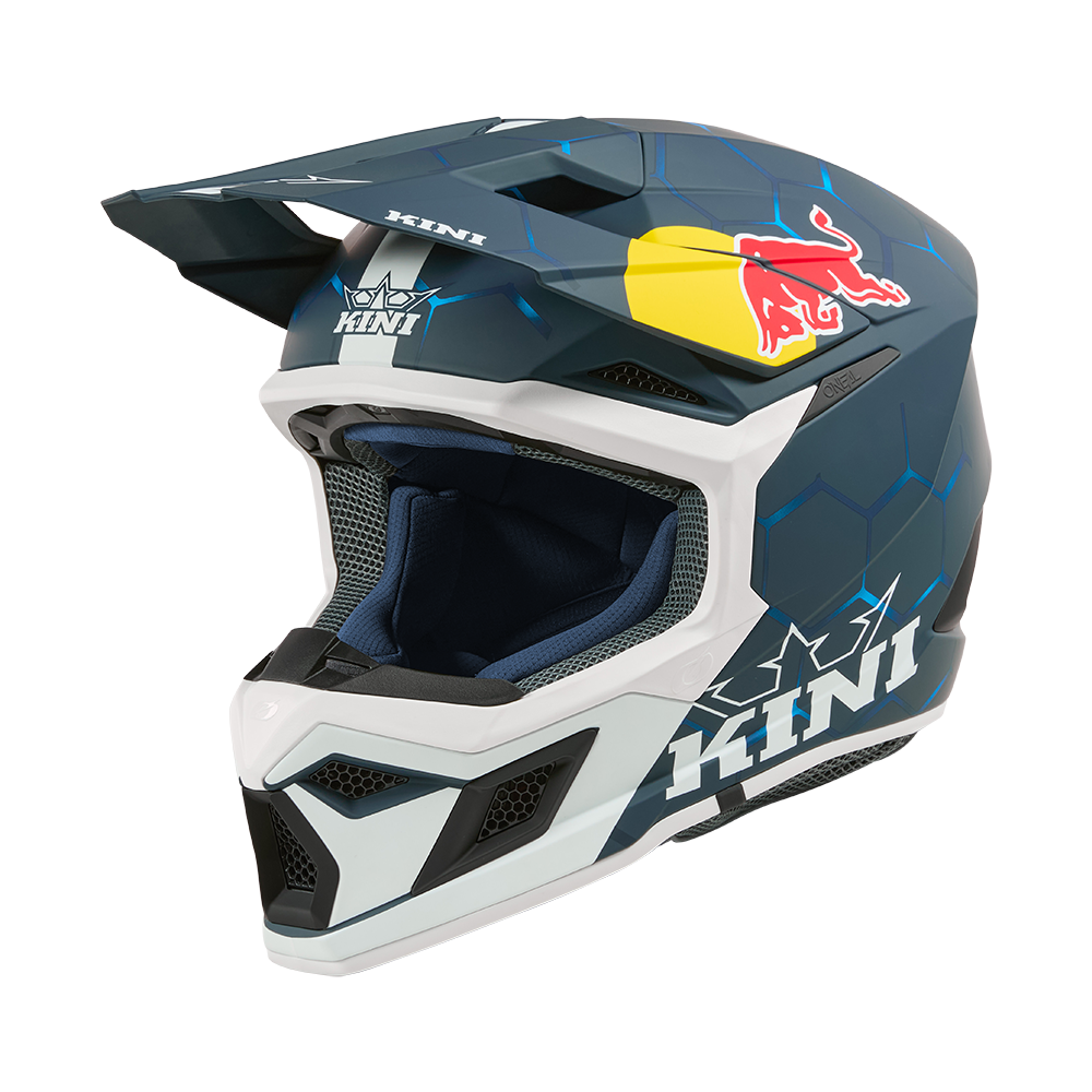 Moto helma KINI Red Bull MX3 Helmet 1.0 modrá/bílá