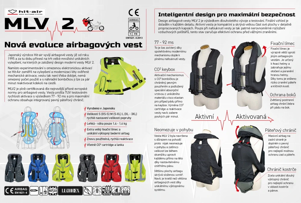 Airbagová motocyklová vesta Hit-Air MLV 2 černo-žlutá
