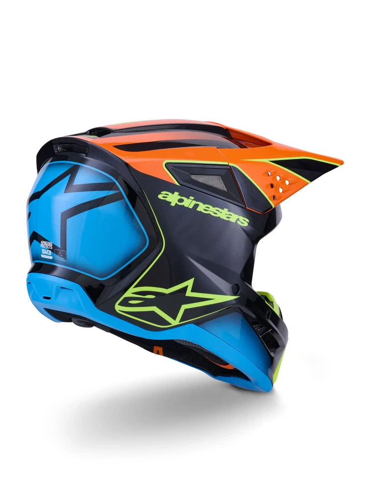 ALPINESTARS přilba S-M3 FRAY černá/oranžová fluo/žlutá fluo/tyrkysová