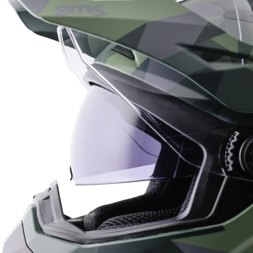 GMS enduro přilba ADVENTUS CAMO matně zeleno-černo-maskáčová
