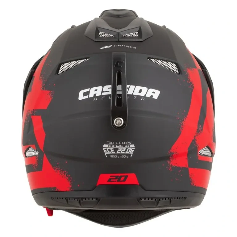 CASSIDA Enduro moto přilba Tour 2.0 CREW (černá matná/červená) plexi s přípravou pro Pinlock