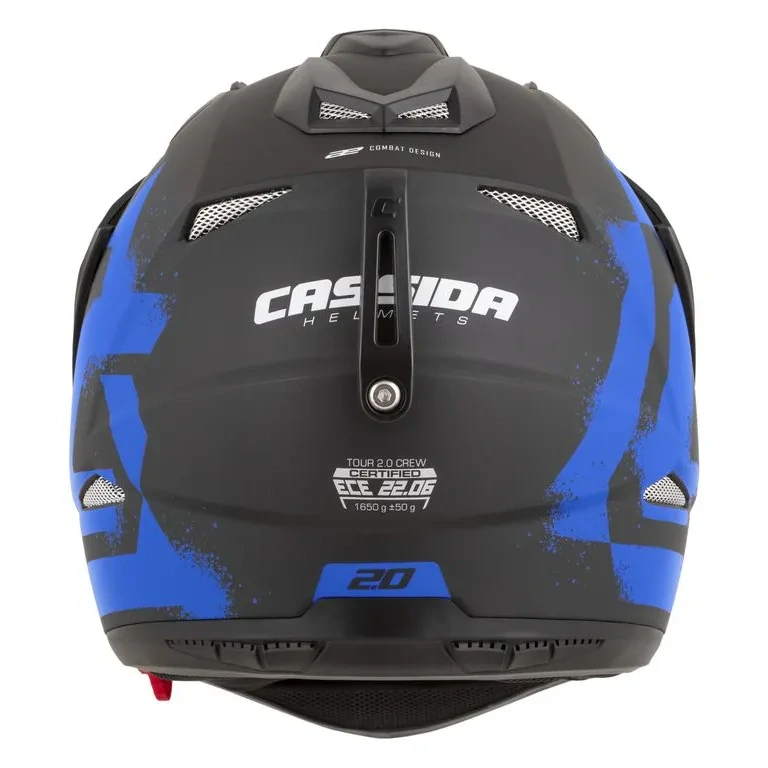 CASSIDA Enduro moto přilba Tour 2.0 CREW (černá matná/modrá) plexi s přípravou pro Pinlock