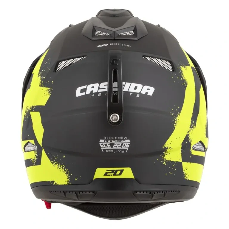 CASSIDA Enduro moto přilba Tour 2.0 CREW (černá matná/žlutá) plexi s přípravou pro Pinlock