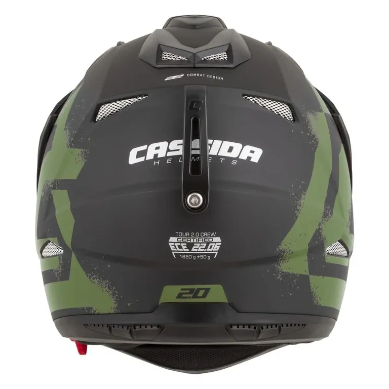 CASSIDA Enduro moto přilba Tour 2.0 CREW (černá matná/zelená) plexi s přípravou pro Pinlock