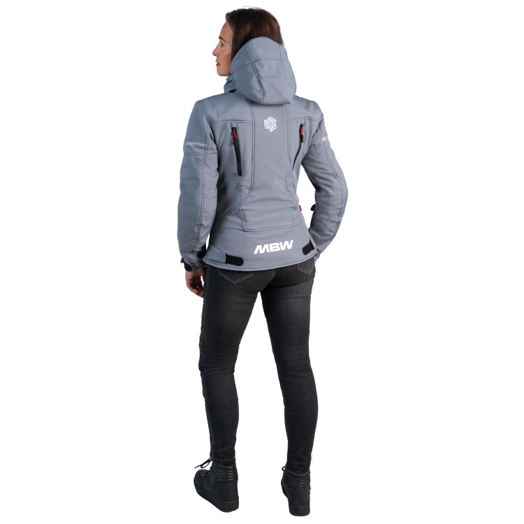 MBW Dámská softshell moto bunda HANA stone grey